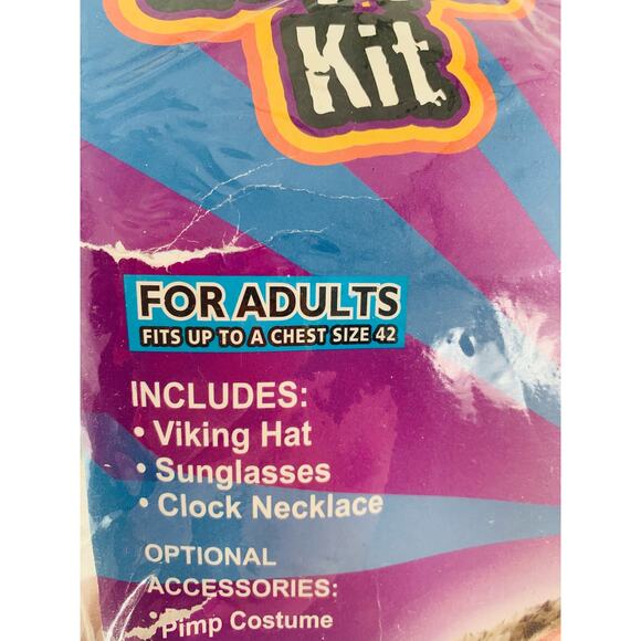 Adult Viking Halloween Costume Brown Plush Hat Horns Fuzzy Ashmen Rappa Kit - Picture 5 of 6